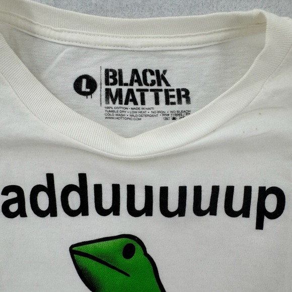 Black Matter T-Shirt Mens Large Meme Frog Unicycle Wat Meme Graphic White Cotton - Picture 3 of 6